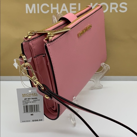 MICHAEL KORS LG DOUBLE ZIP WRISTLET CARNATION - Picture 3 of 16